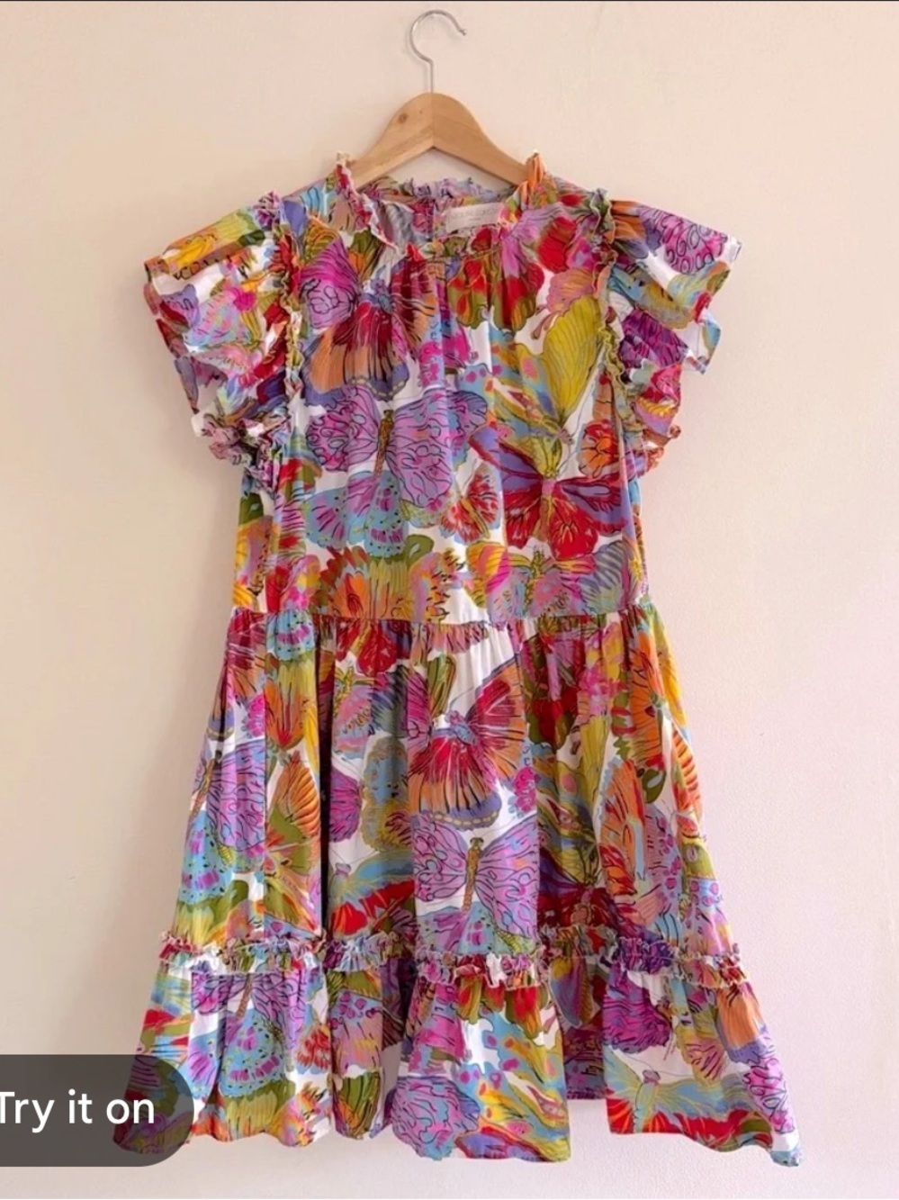 Caroline Constas Papillon Print Butterfly Ruffle Dress - Multicolor Medium